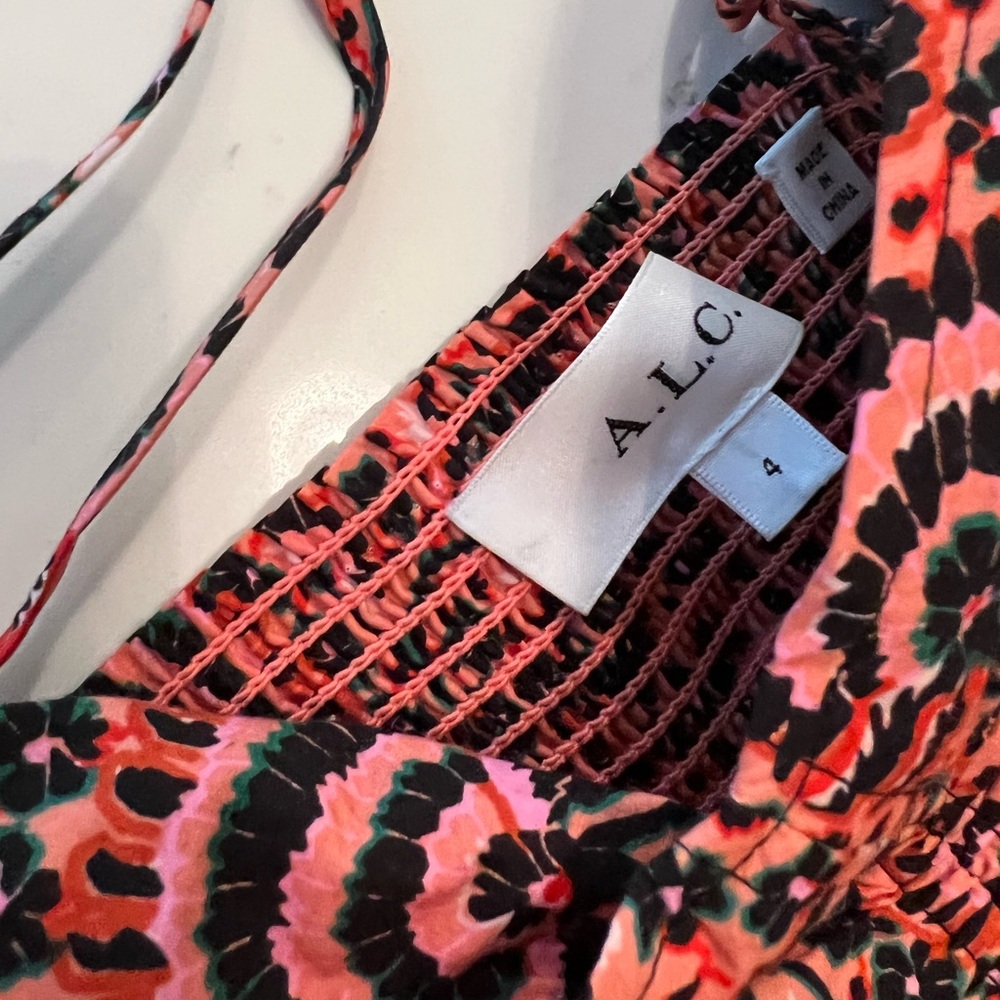 A.L.C. Red Paisley Midi Dress - Picture 9 of 14